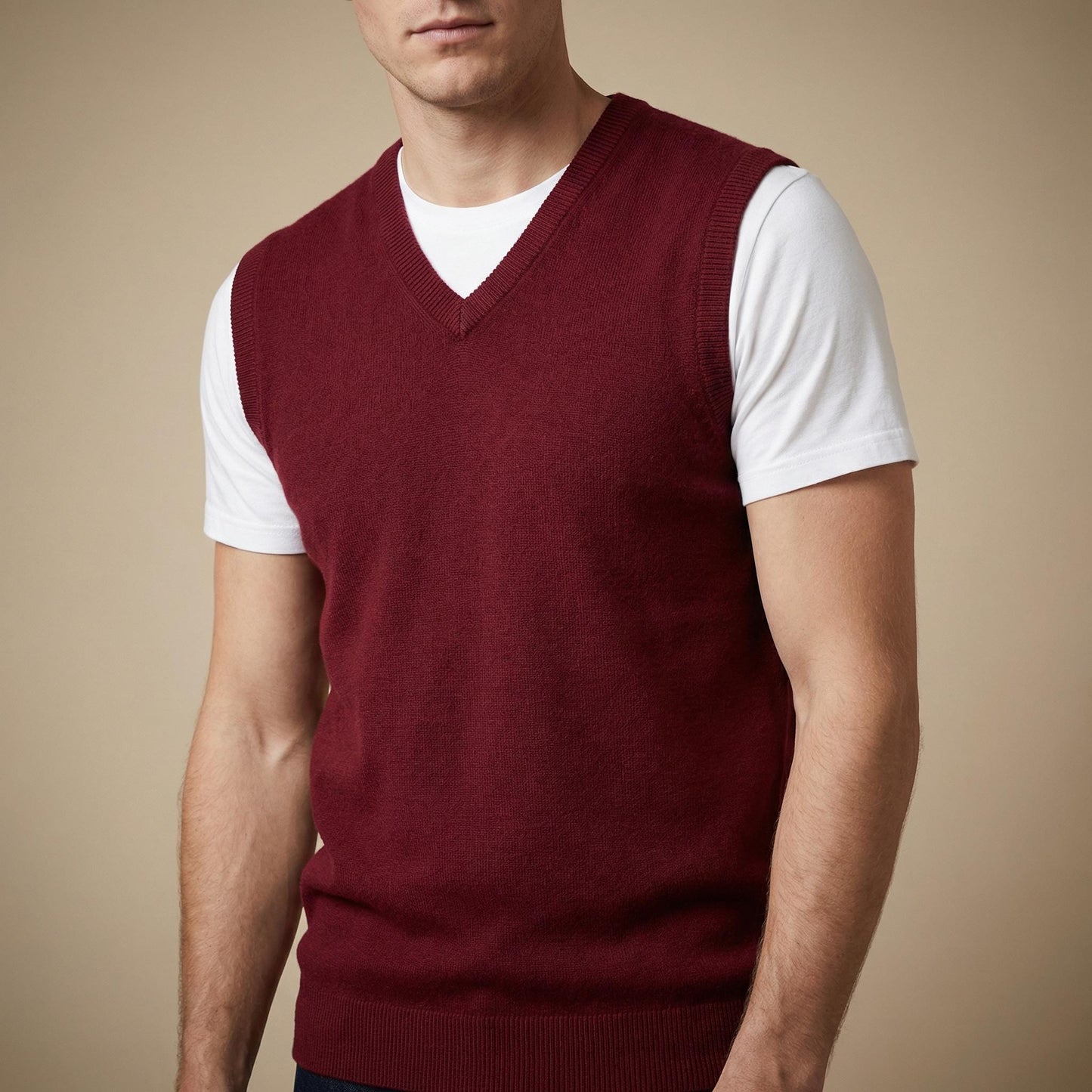 Men’s V Neck Sweater Vest | Sleeveless Knit Pullover | Smart Casual Layer